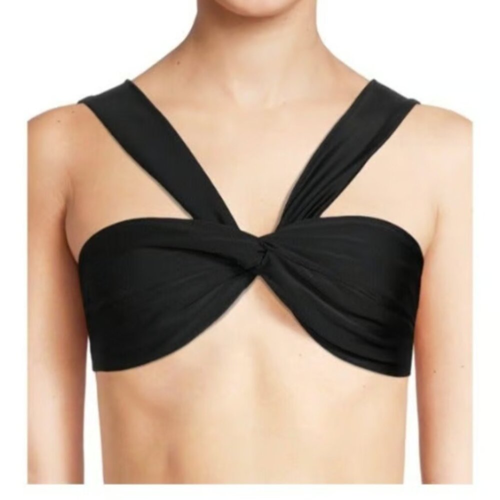 Time & Tru Black Bikini with twist center ties in back & adjustable straps Med